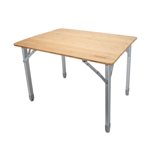 Camco Folding Bamboo Table with Aluminum Legs