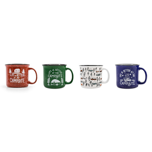 Life is Better at the Campsite Mug, 4-Pack, 14oz