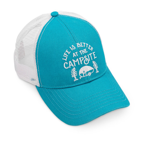 Life is Better at the Campsite Hat, Teal,Trucker