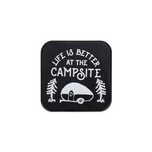 Life is Better at the Campsite Hitch Receiver Cover, Sketch, Black/Silver