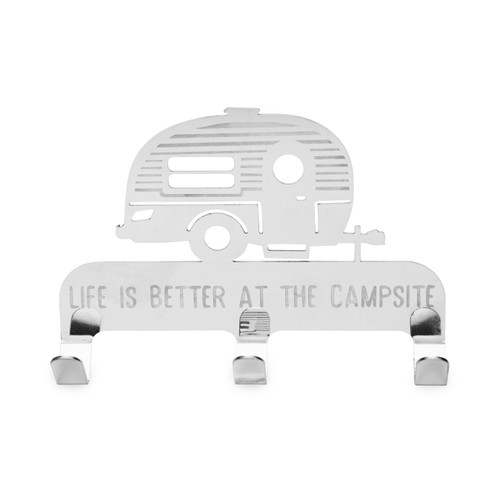 Life is Better at the Campsite Stick-On 3-Hook Key/Leash Hanger