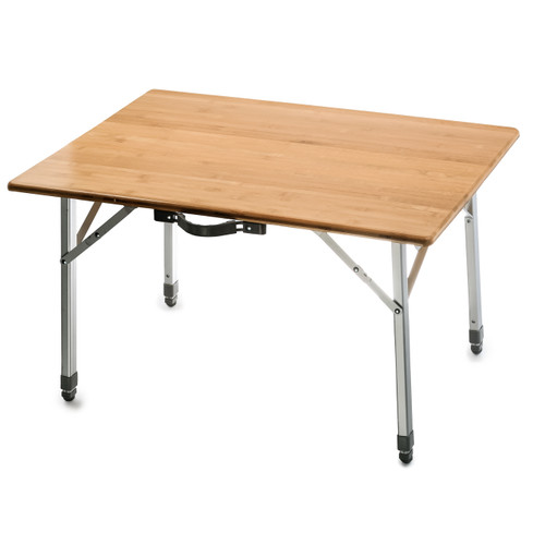 Camco Bamboo Top Table with Folding Adjustable Legs