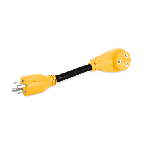 Power Grip Heavy-Duty Locking Generator Adapter 30-Amp 4-Prong Male to 30-Amp Female - 12 in.