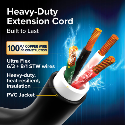 Power Grip 15' RV Heavy-Duty Extension Cord - 50 Amp