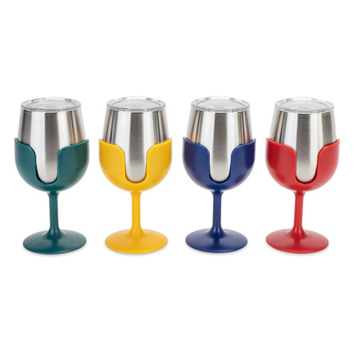 Life is Better at the Campsite Wine Tumbler Set, 4-Pack (American Vintage)