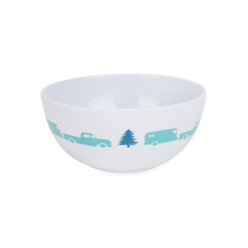 Life is Better at the Campsite 12-Piece Melamine Dinnerware Set - Blue RV/Trees