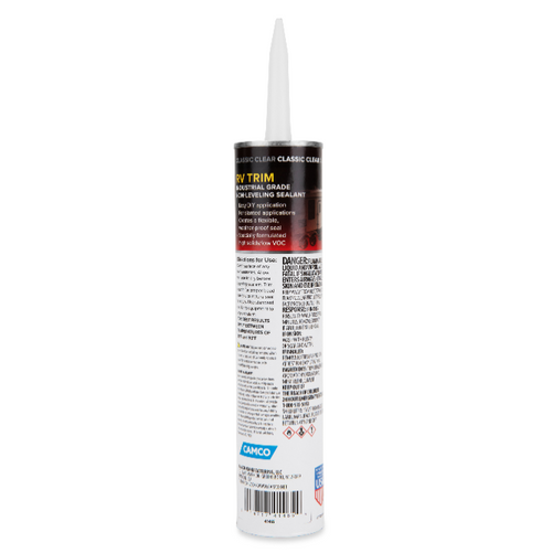 Camco RV Trim Non-Leveling Sealant - Clear RV Roof Sealant - Superior Pro-Tec Formula for All-Weather Protection - Fast Curing, Non-Sag Multi-Surface Formula - Made in the USA (41465)