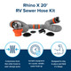 Rhino X RV Sewer Hose Kit with 360 Degree Swivel -  20 ft