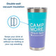 Life is Better at the Campsite Painted Tumbler, Camp More/Stress Less, 20 oz.