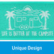 Life is Better at the Campsite Multi-Colored Scrub Rug - Beach Teal