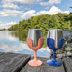 Life is Better at the Campsite Wine Tumblers, 2-Pack (Navy/Peach)