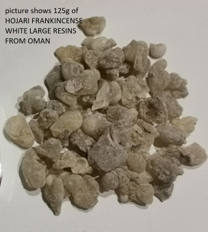 Finest HOJARI FRANKINCENSE WHITE LARGE RESINS FROM OMAN  500grms edible