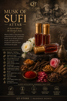 QT The Musk of Sufi Attar batch 11112024 (Non-Alcoholic) A Fragrance of Devotion. An Aura of the Soul