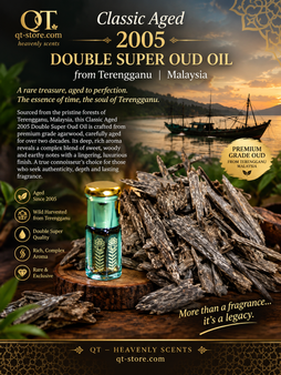 QT Pure Dsuper Aloeswood/Agarwood/Oud Malaysia Oil (From Terengganu Non-Alcoholic) Aged oil yr 2005