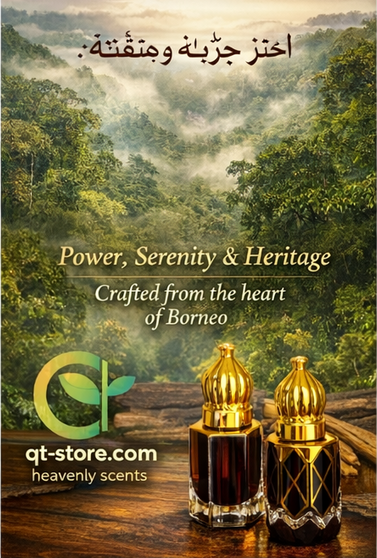 QT Attar, Agarwood/ Aloeswood / Oud Sarawak Dark Agarwood Oil batch 15032026 (Non-Alcoholic) - The Spirit of Borneo