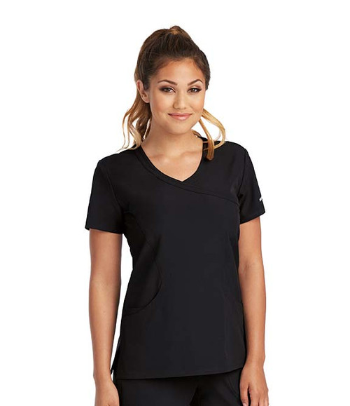 Skechers Women's Reliance Mock Wrap Scrub Top | Navy - XXS