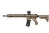 BCM® MK2 FDE Standard Mid Length 14.5" Complete Upper Receiver w/ QRF-12 Handguard installed on an AR-15.