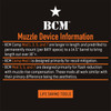 BCM muzzle device information.