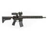 BCM® BFH Mid Length ELW 16" Complete Upper Receiver w/ MCMR-15 Handguard mounted on an AR-15 with scope and magazine.