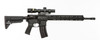 Right hand side view of the BCM® BFH 16" Mid Length Complete Upper Receiver w/ MCMR-13 Handguard installed to an AR-15 with a long range scope.