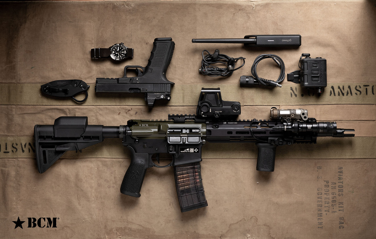 BCM® AR15 Stock Mod 3 With Stock Risers Black