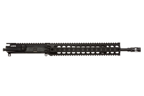 Right hand side view of the BCM® Standard 14.5" Mid Length ELW Complete Upper Receiver w/ QRF-12 Handguard.