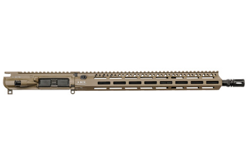 Right hand view of BCM® MK2  FDE Standard 16" Mid Length Complete Upper Receiver Group w/ MCMR-15 Handguard.