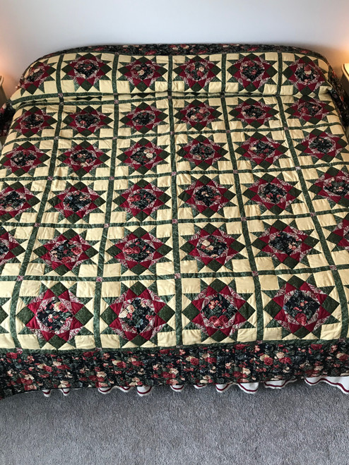 Grandmas Patchwork Starry Stars Amish Quilt 97x110