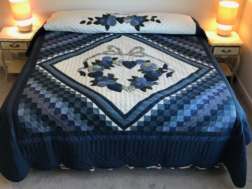 Trip Around Country Love Amish Quilt 104x115