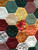 Grandma Flower Garden Hand Quilted Quilt Wall Hanging 27x36