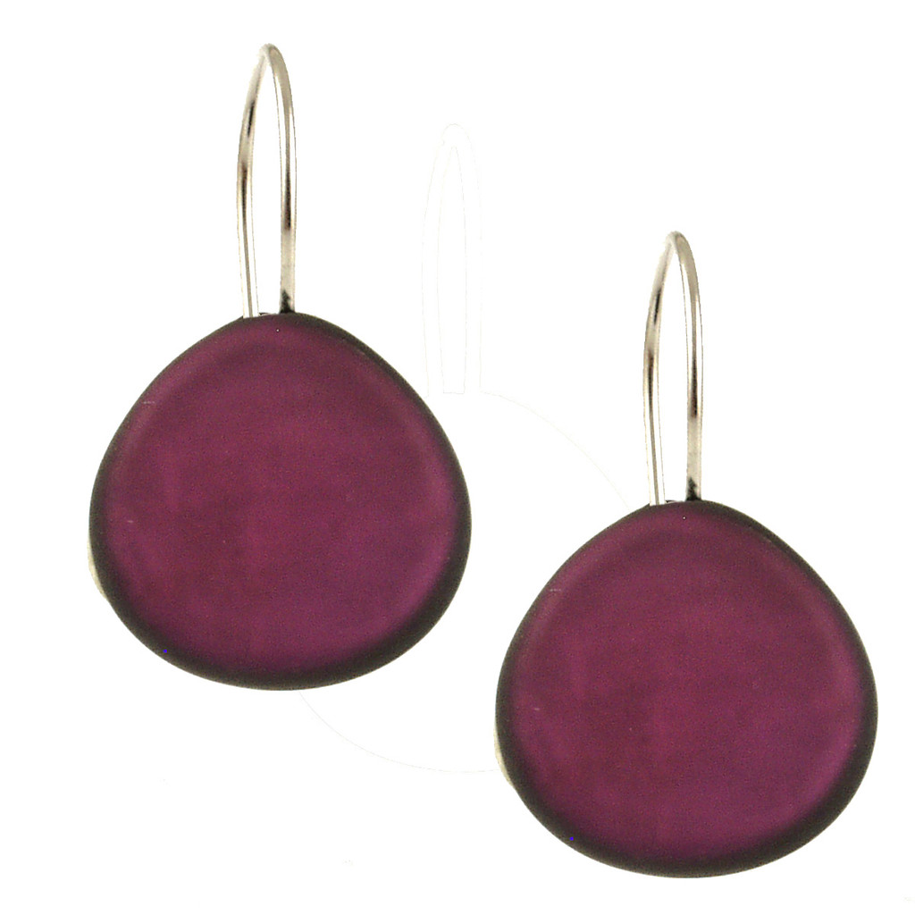 4570-4 - MEDIUM ROUND RESIN EARRING - BRIGHT VIOLET - .75"