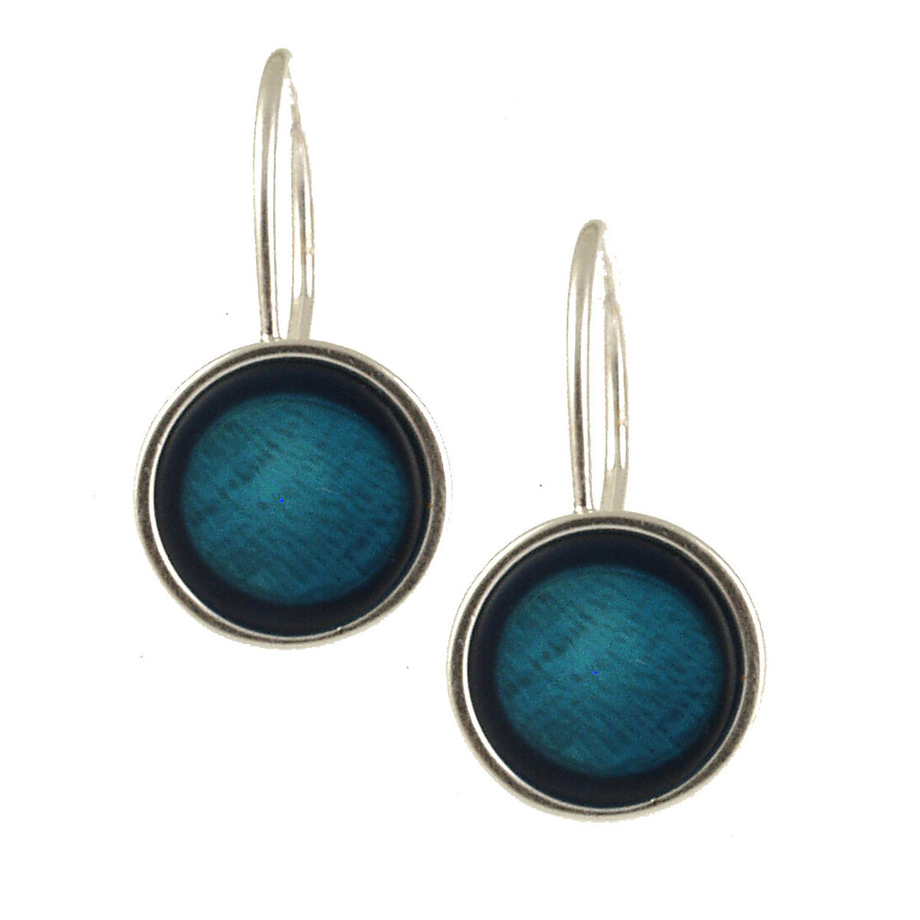 4515-22 - SMALL ROUND ALUM EARRING - OCEAN BLUE