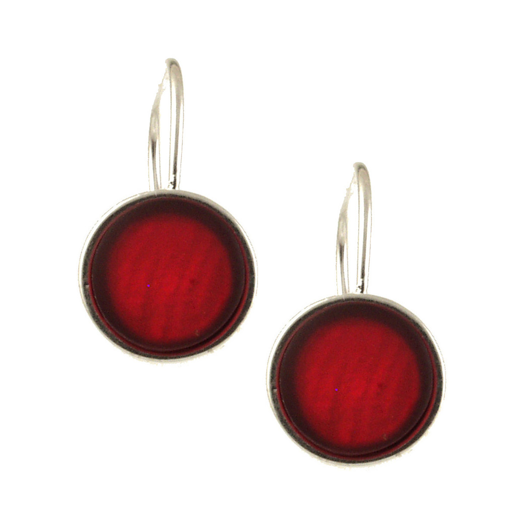 4515-1 - SMALL ROUND ALUM EARRING - RED