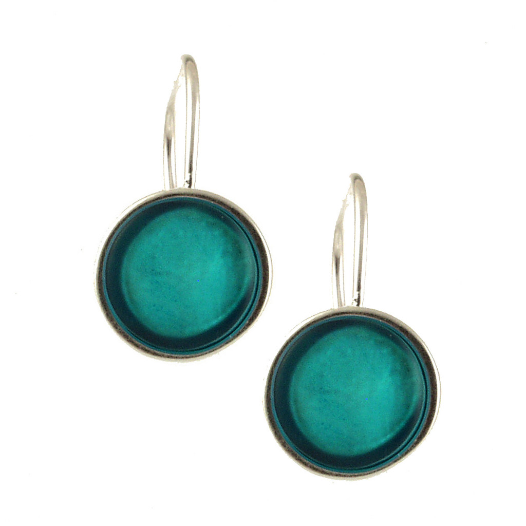 4515-2 - SMALL ROUND ALUM EARRING - TURQUOISE
