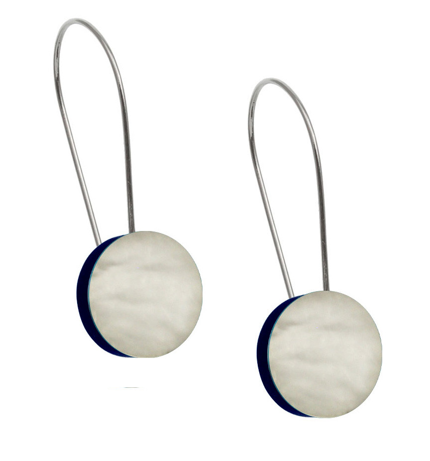 4964-8 - RESIN DISC EARRING - 1.5" WHITE