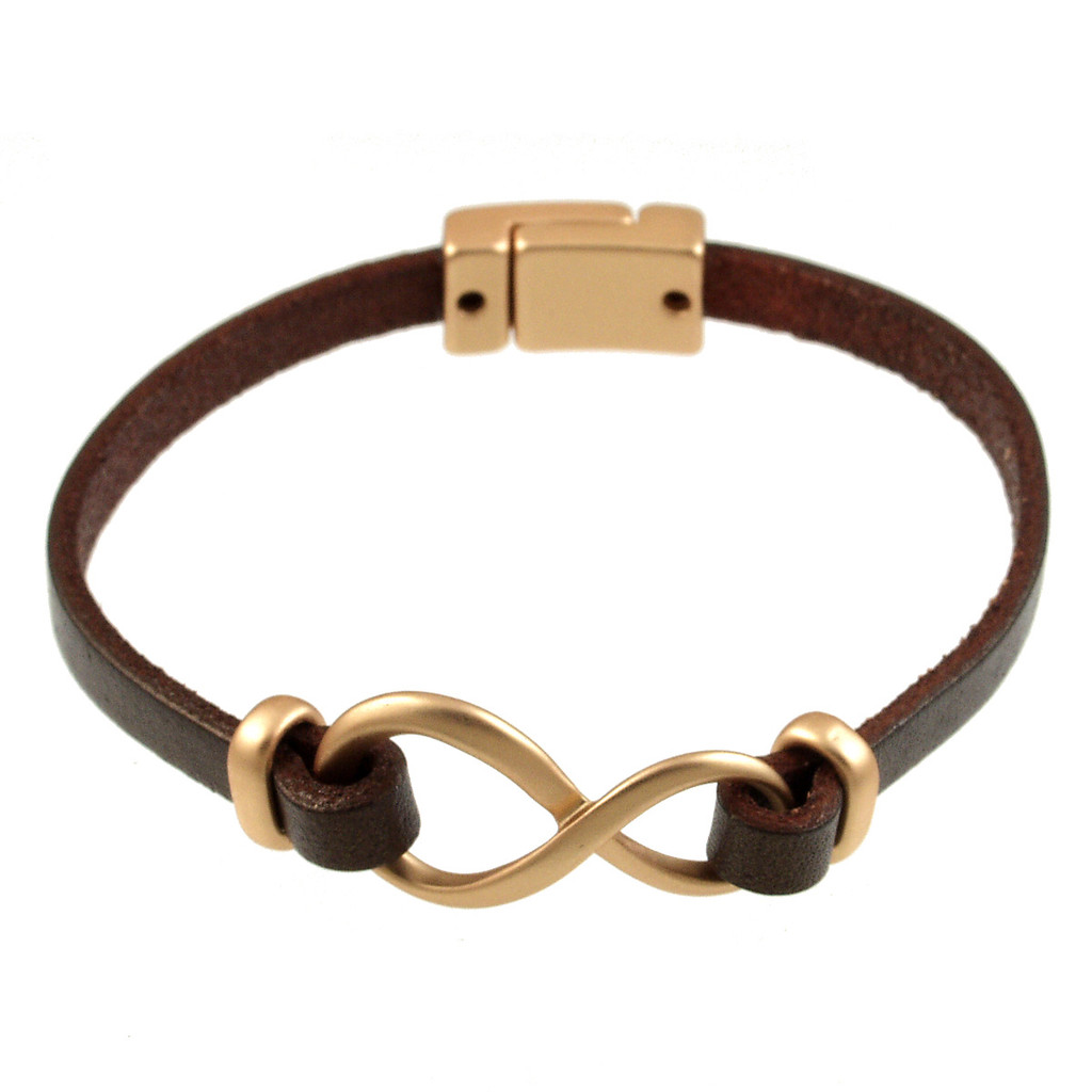 6138-59 - MATTE GOLD/METALLIC COPPER INFINITY BRACELET