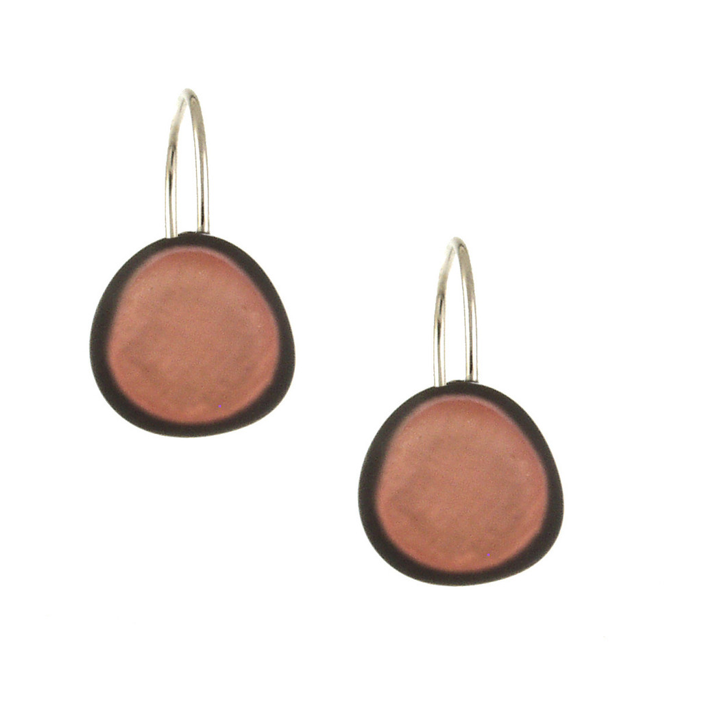 4571-56 - SMALL ROUND RESIN EARRING - LIGHT PINK - .5"