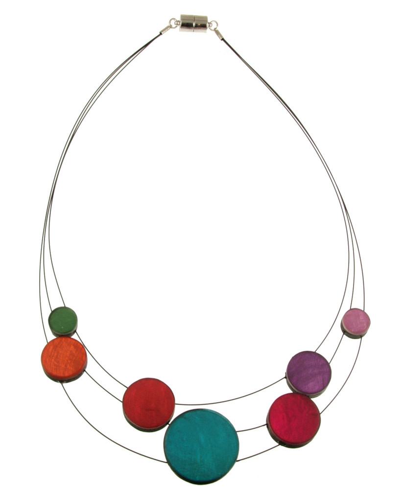4961-48 - PLANETARY 3 STRAND NECKLACE - RAINBOW COMBINATION - 18" 