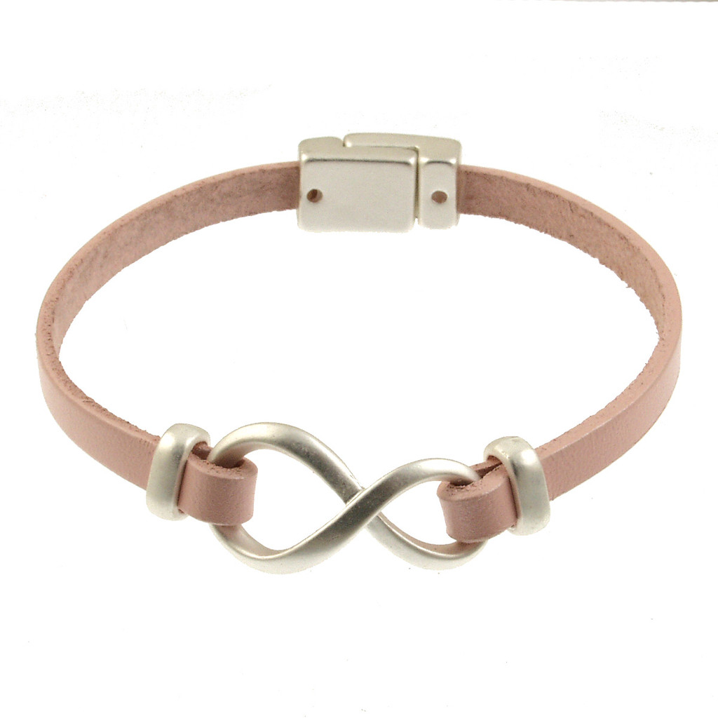 6138-84 - MATTE SILVER/METALLIC PINK INFINITY BRACELET