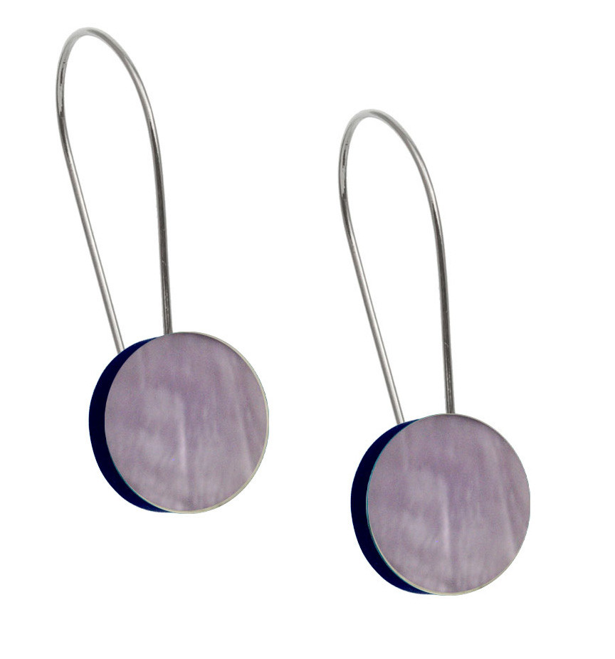 4964-4 - RESIN DISC EARRING - 1.5" LILAC