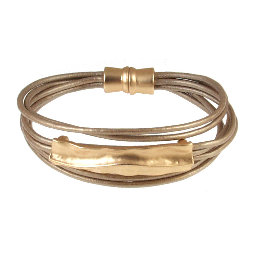 6957-83 - Matte Gold/Champagne Bar Bracelet