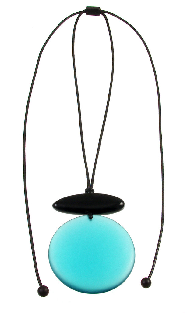 5229-2 - ROUND RESIN ADJUSTABLE 40" PENDANT  - TURQUOISE