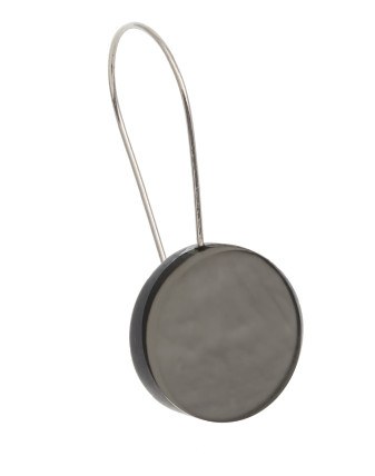 4964-9 - RESIN DISC EARRING - 1.5" CHARCOAL