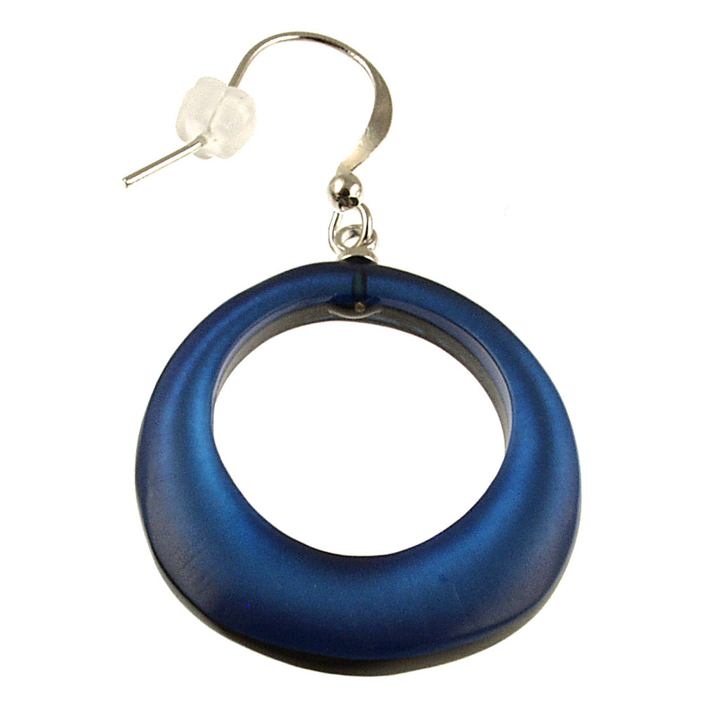 1726-28 - HOLLOW CIRCLES EARRING - DARK BLUE