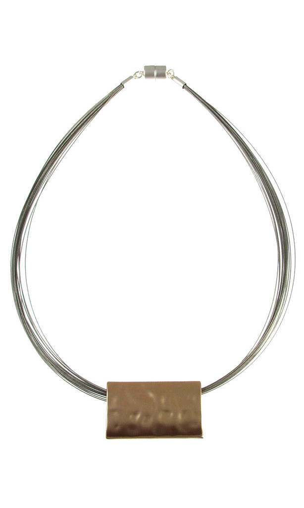5169-2 - MATTE GOLD/GUN METAL REVERSIBLE PENDANT