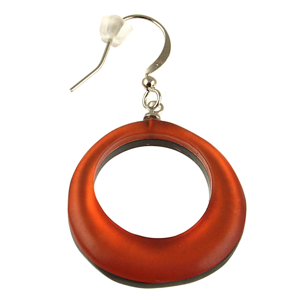 1726-55 - HOLLOW CIRCLES EARRING - ORANGE