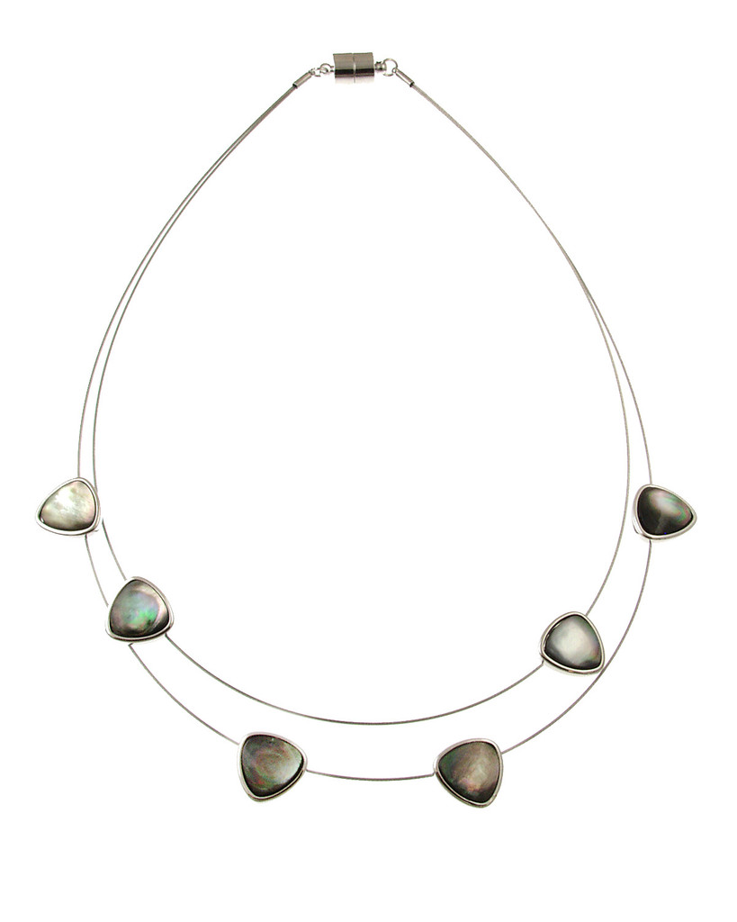 3691-1 - Black Shell Floating Necklace