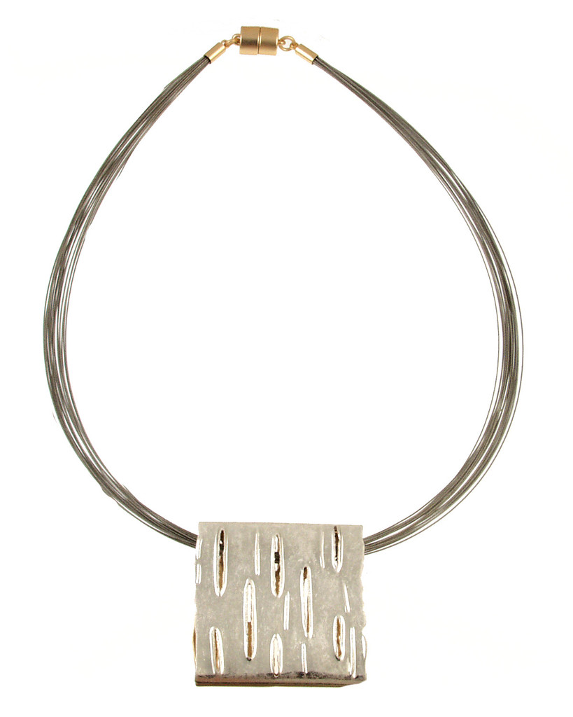 5182--2 -Sand Silver/Matte Gold Necklace
