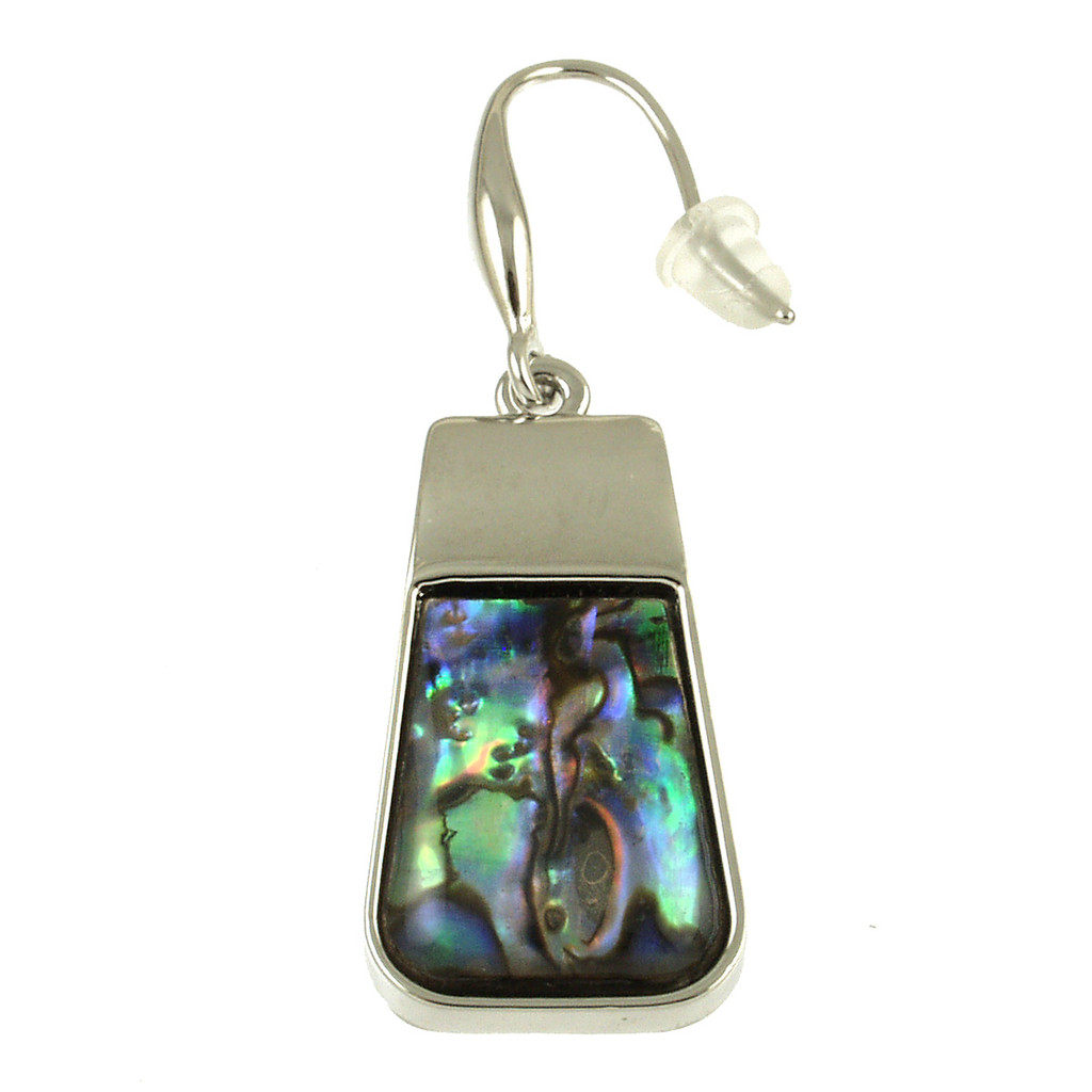 940-2 - SILVER/PAUA SHELL EARRING - 1.5"