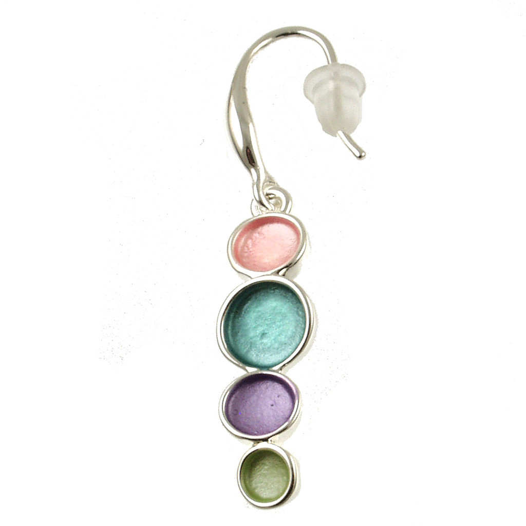 7037-4 - PASTEL RAINBOW DOT EARRING - 0.75"